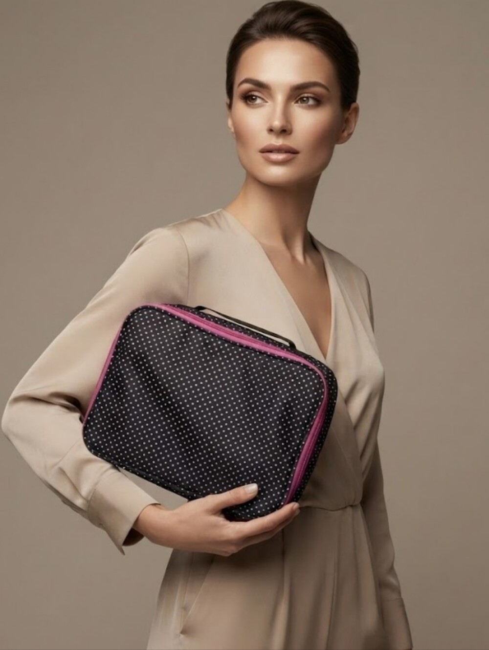 New Hanging Travel Organizer Toiletry Bag in Black And Pink Beauty Cosmetic Bag